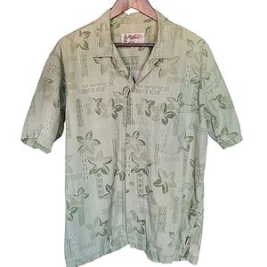 80s Local Motion Green Casual Short Sleeve Button Hawaiian Dadcore Surf Shirt L